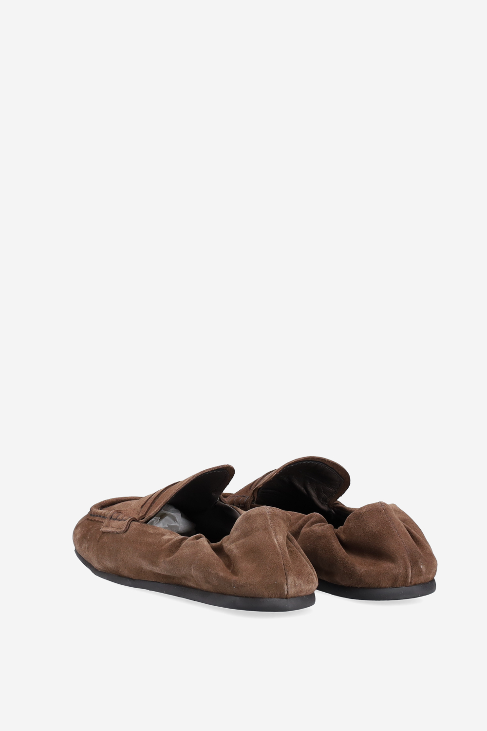 Penny square suede loafers