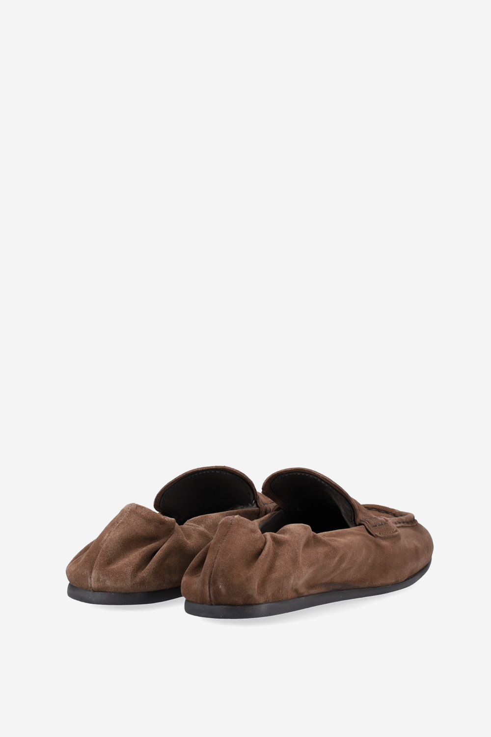 Penny square suede loafers