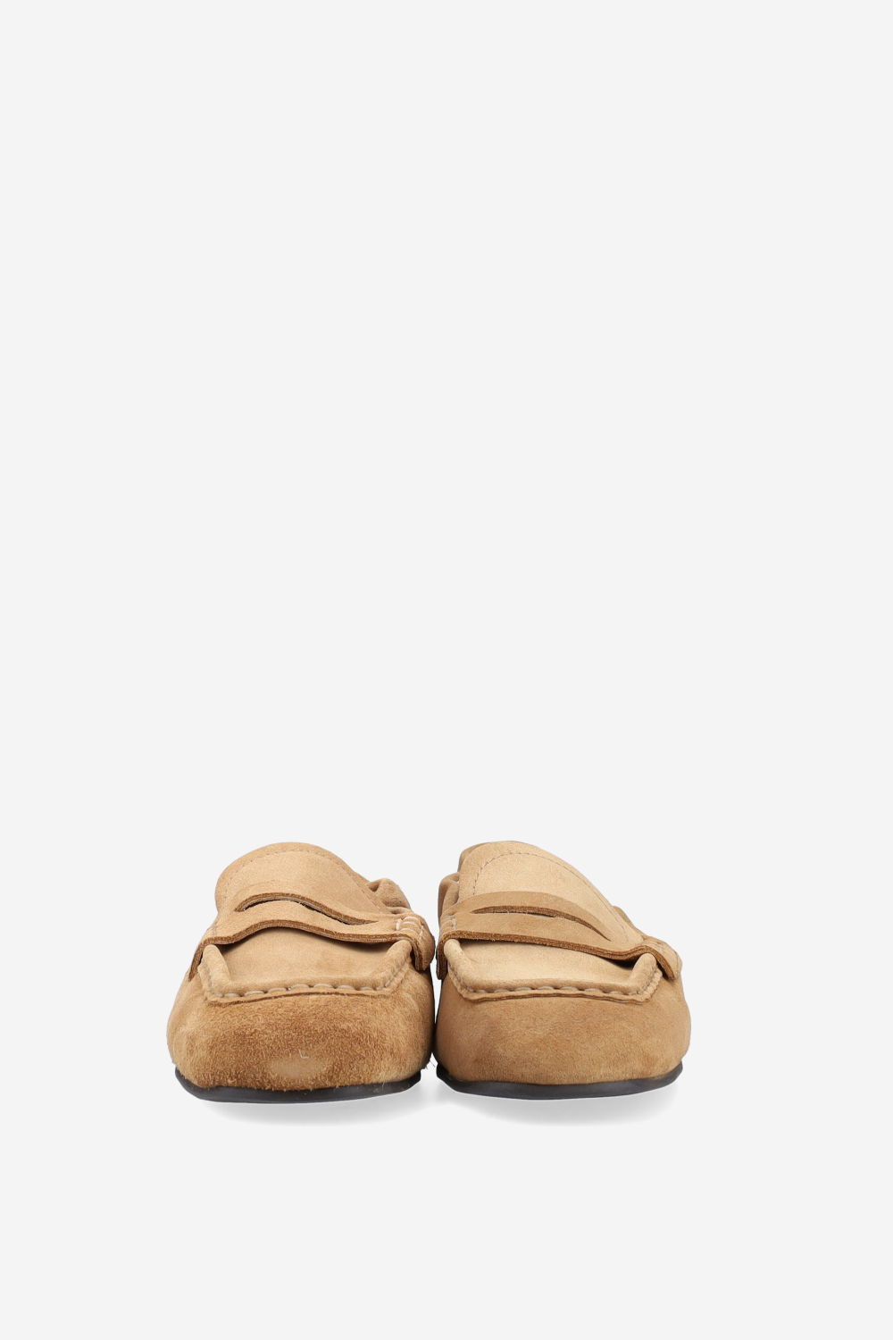 Penny square suede loafers