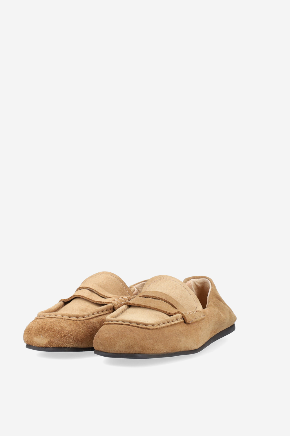 Penny square suede loafers