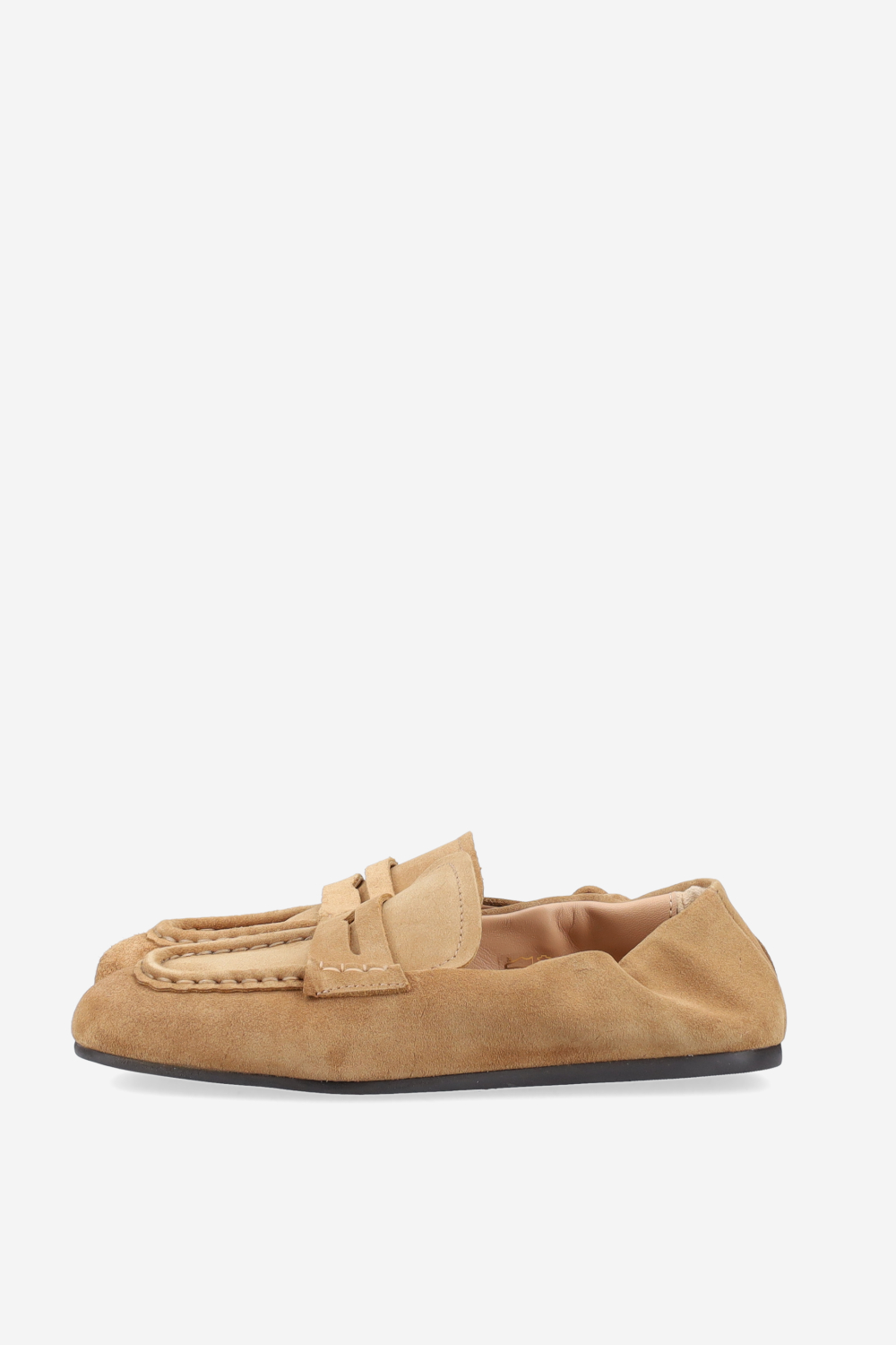 Penny square suede loafers