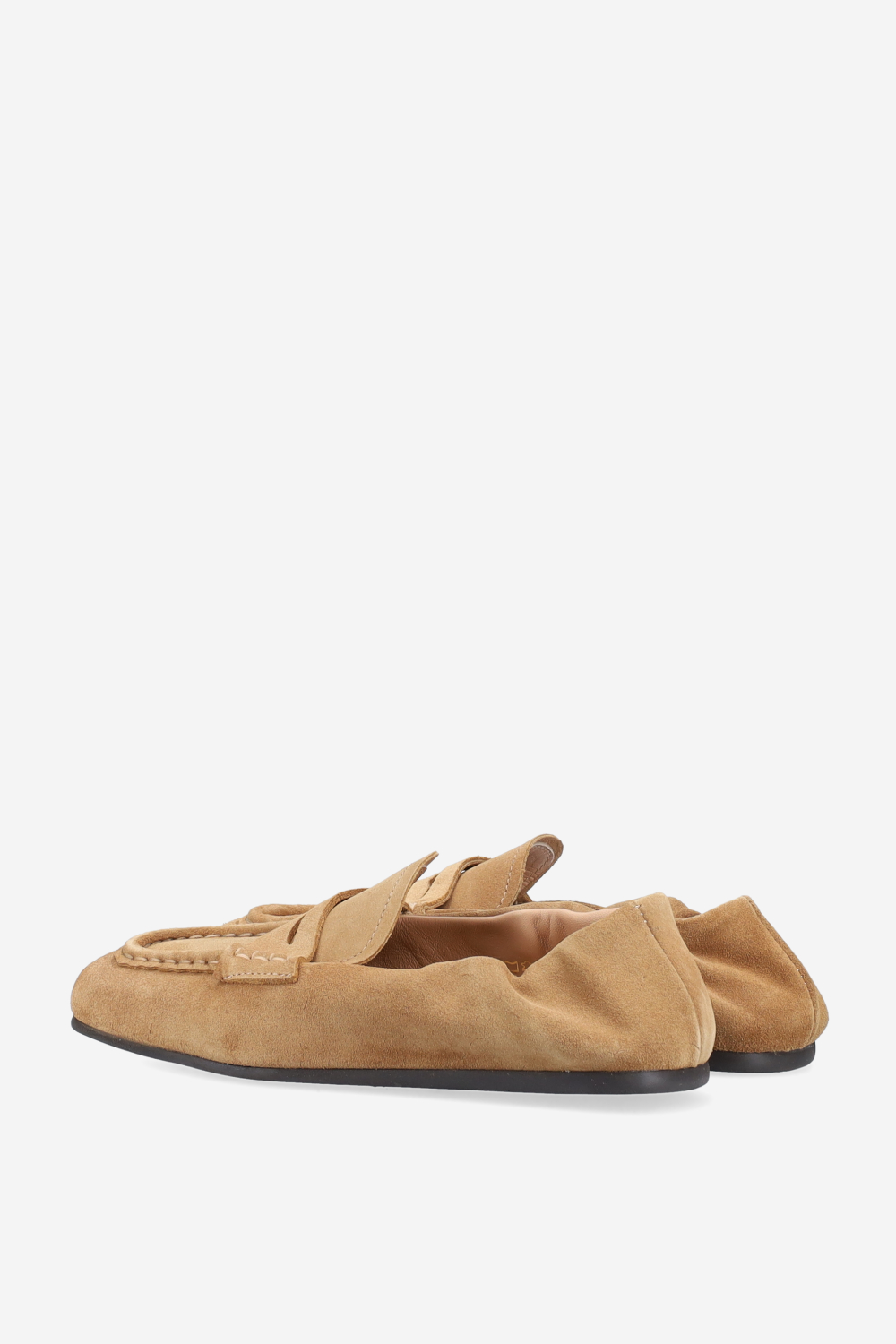 Penny square suede loafers