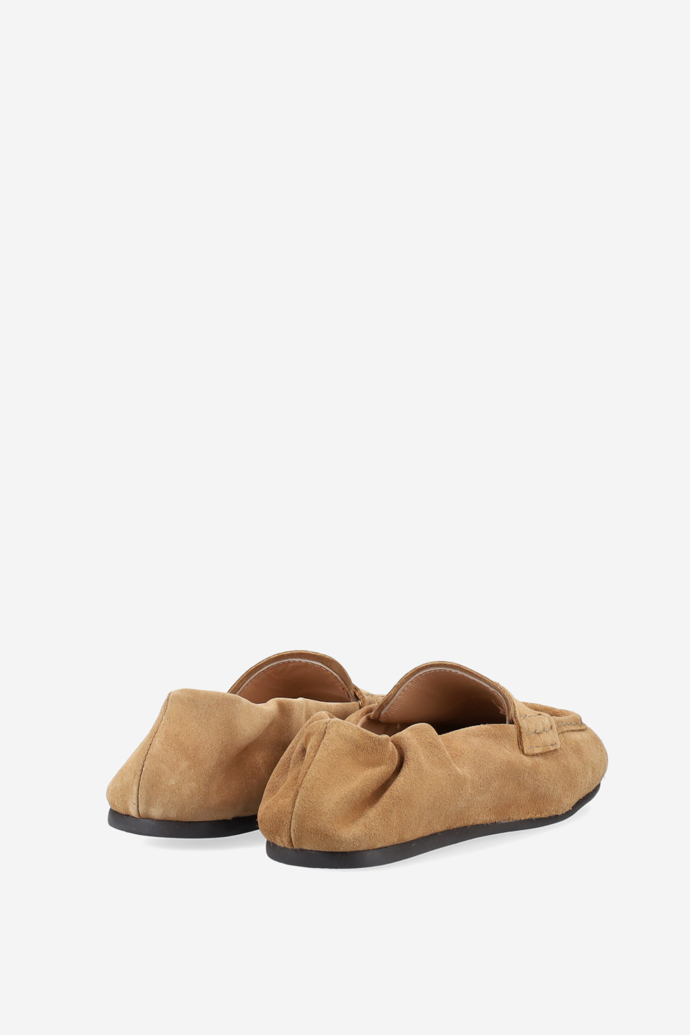 Penny square suede loafers