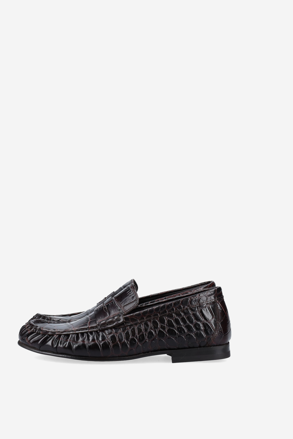 Penny croco wrinkle leather loafers