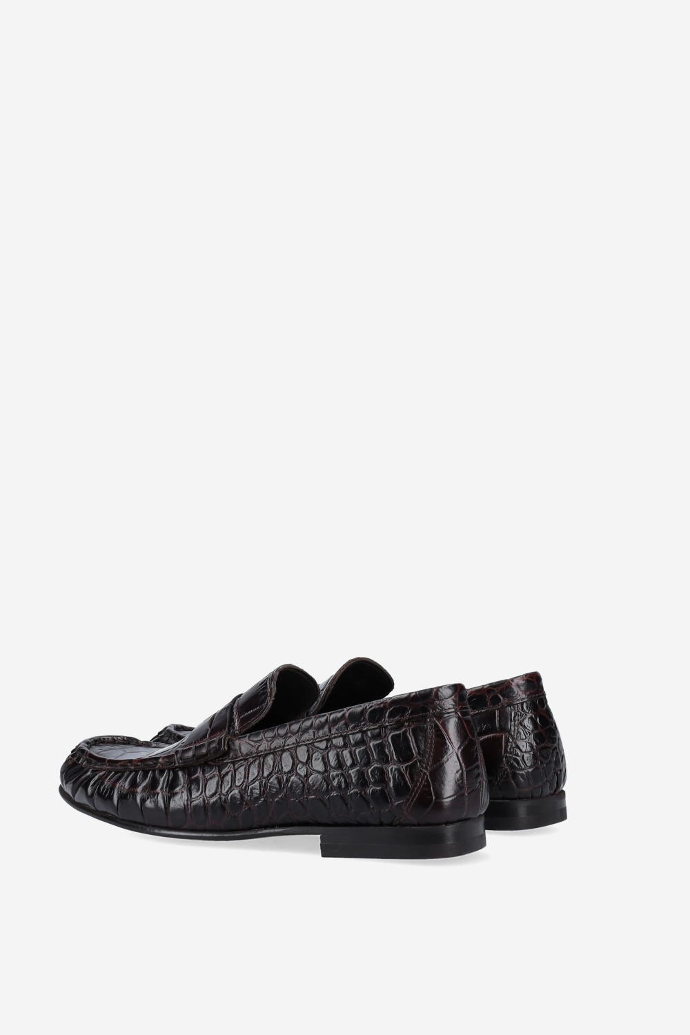 Penny croco wrinkle leather loafers