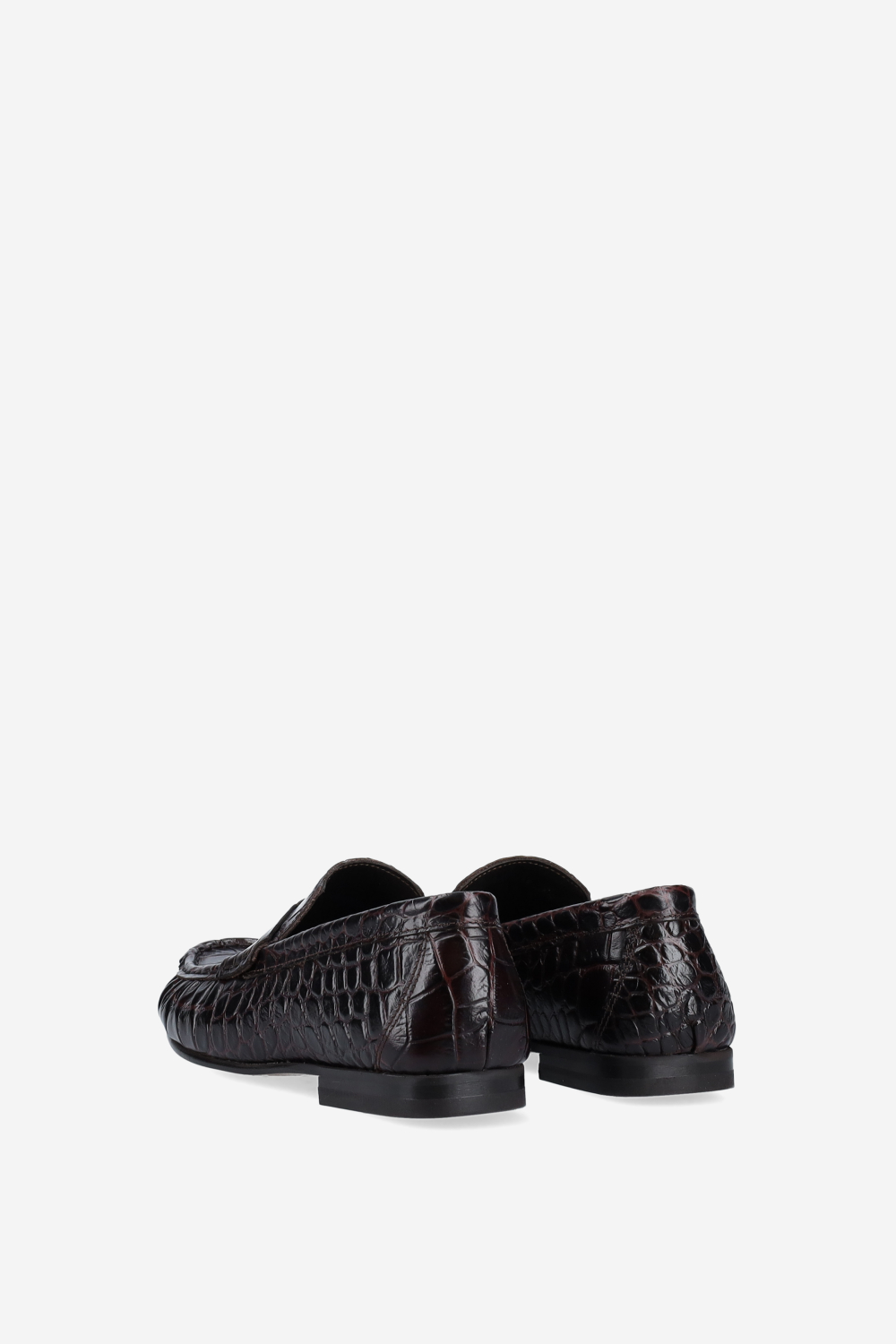 Penny croco wrinkle leather loafers