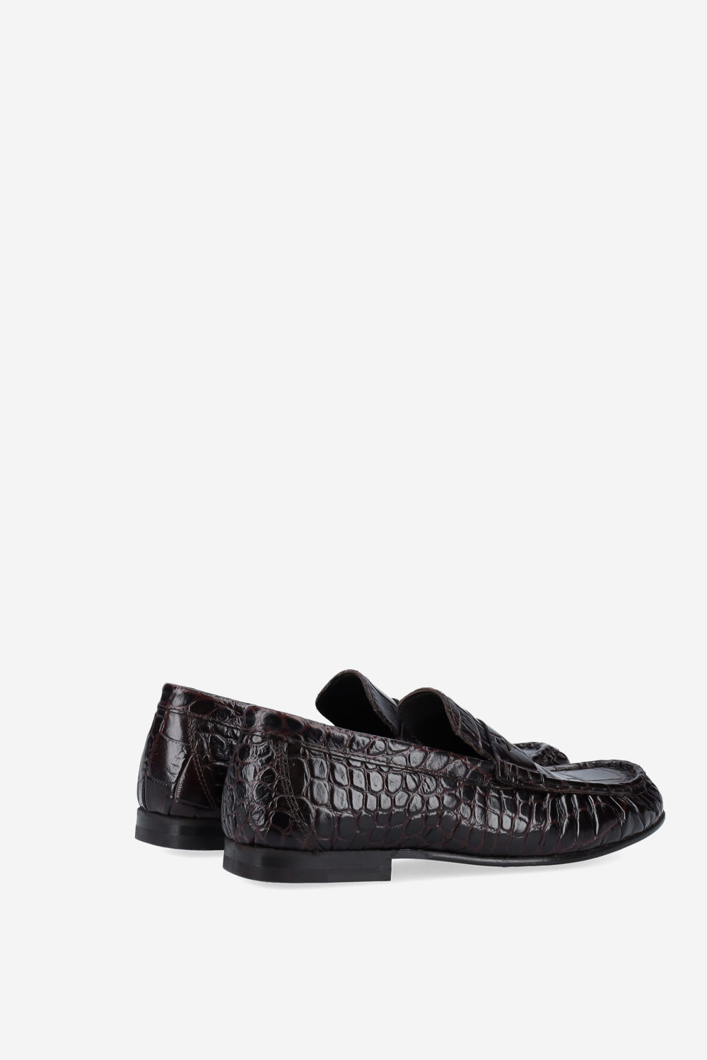 Penny croco wrinkle leather loafers