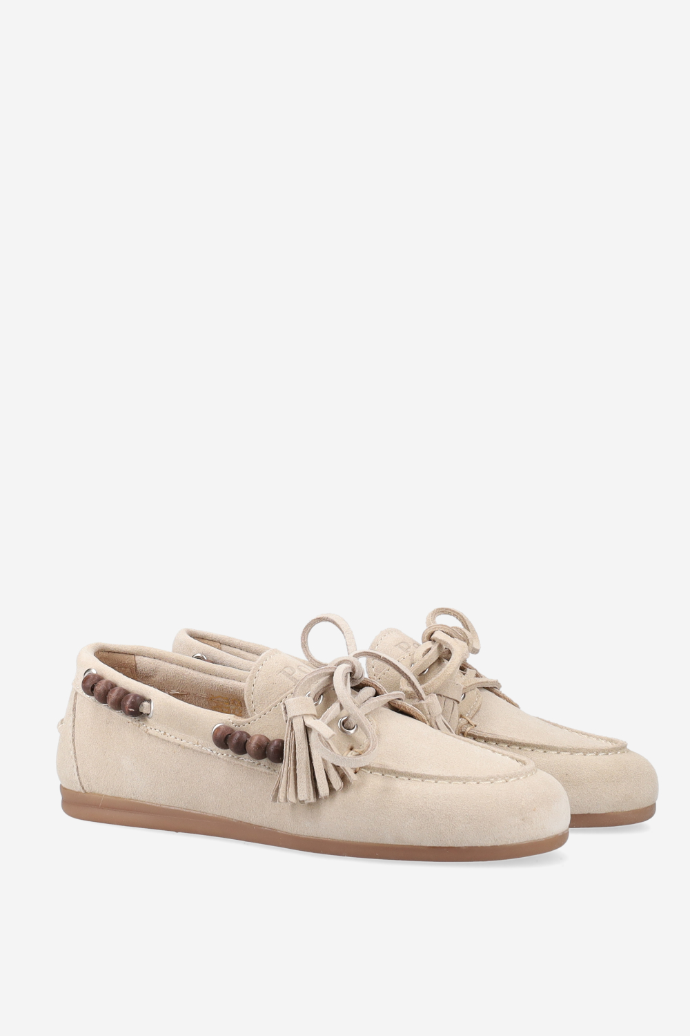 Boat brushed suede beads loafers