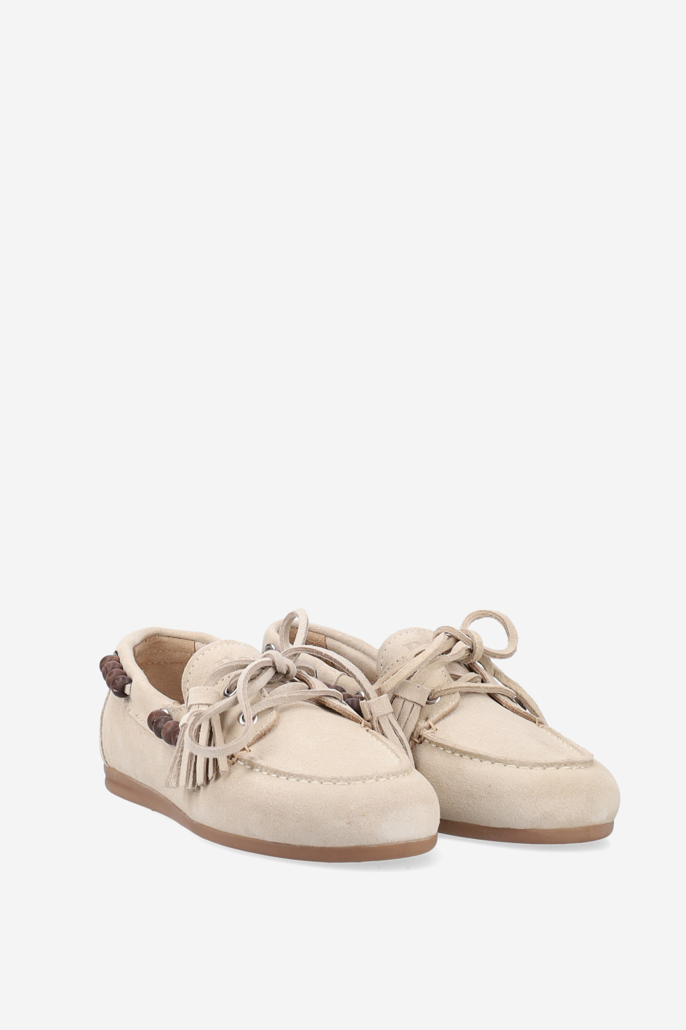 Boat brushed suede beads loafers