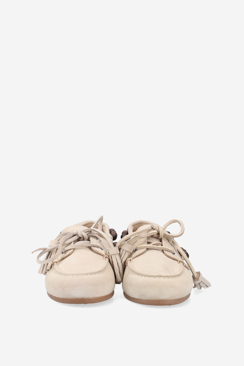 Boat brushed suede beads loafers