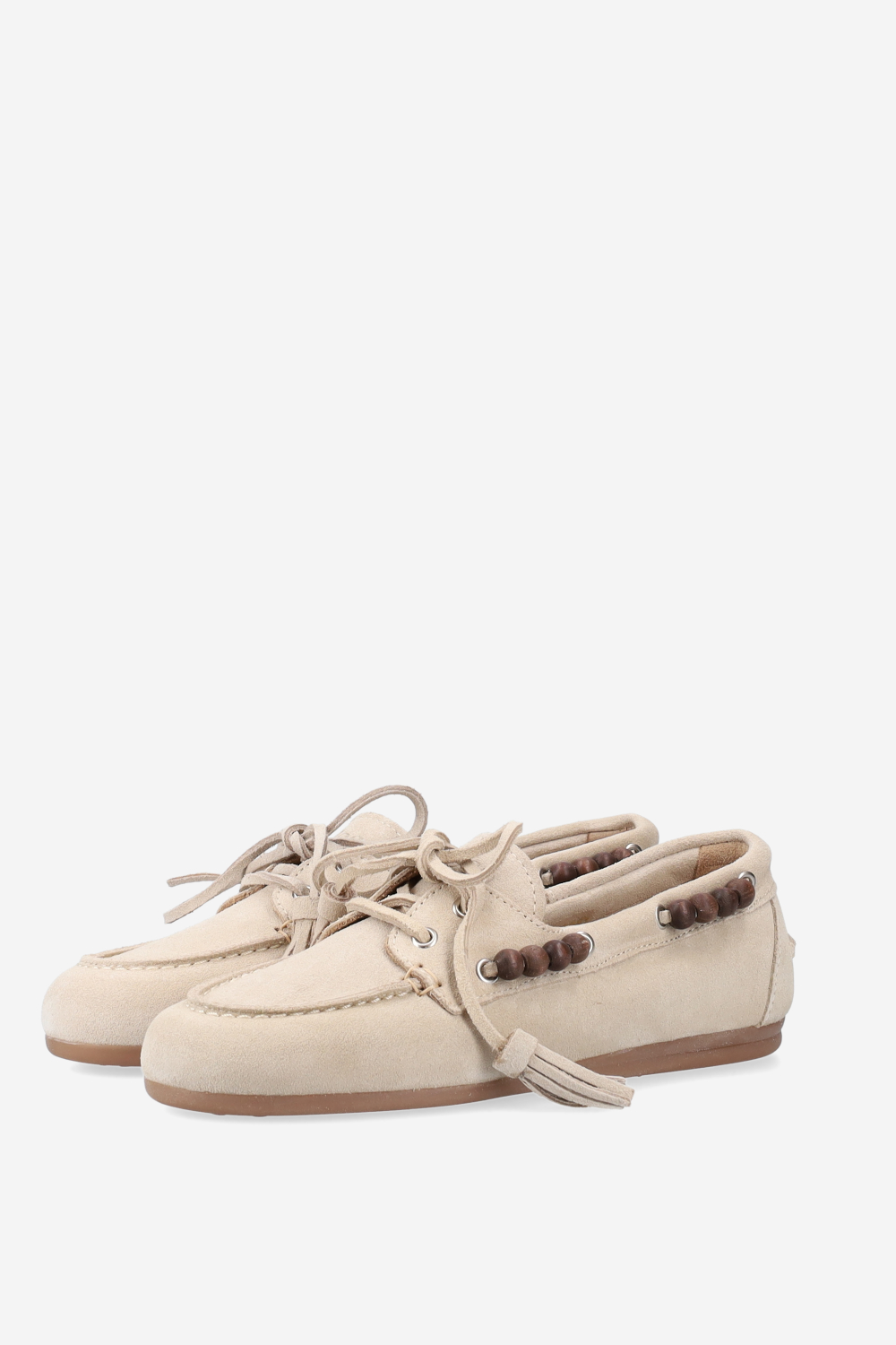 Boat brushed suede beads loafers