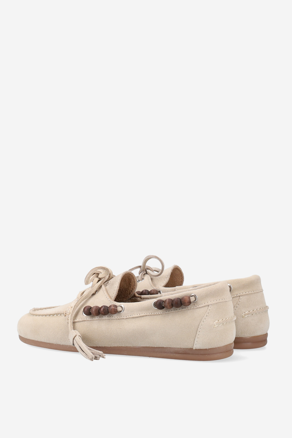 Boat brushed suede beads loafers