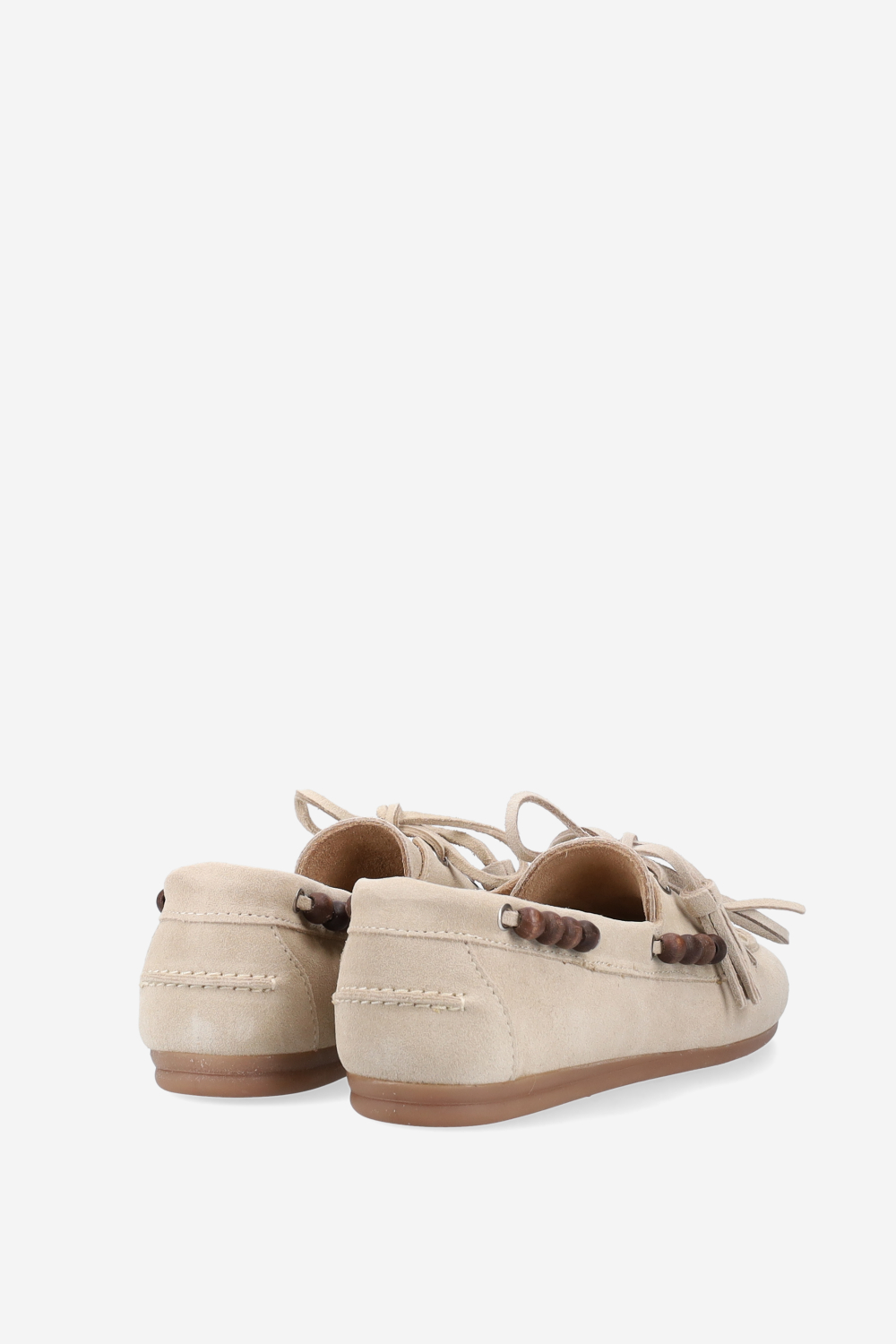 Boat brushed suede beads loafers