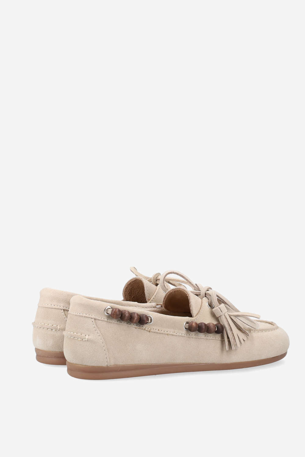 Boat brushed suede beads loafers