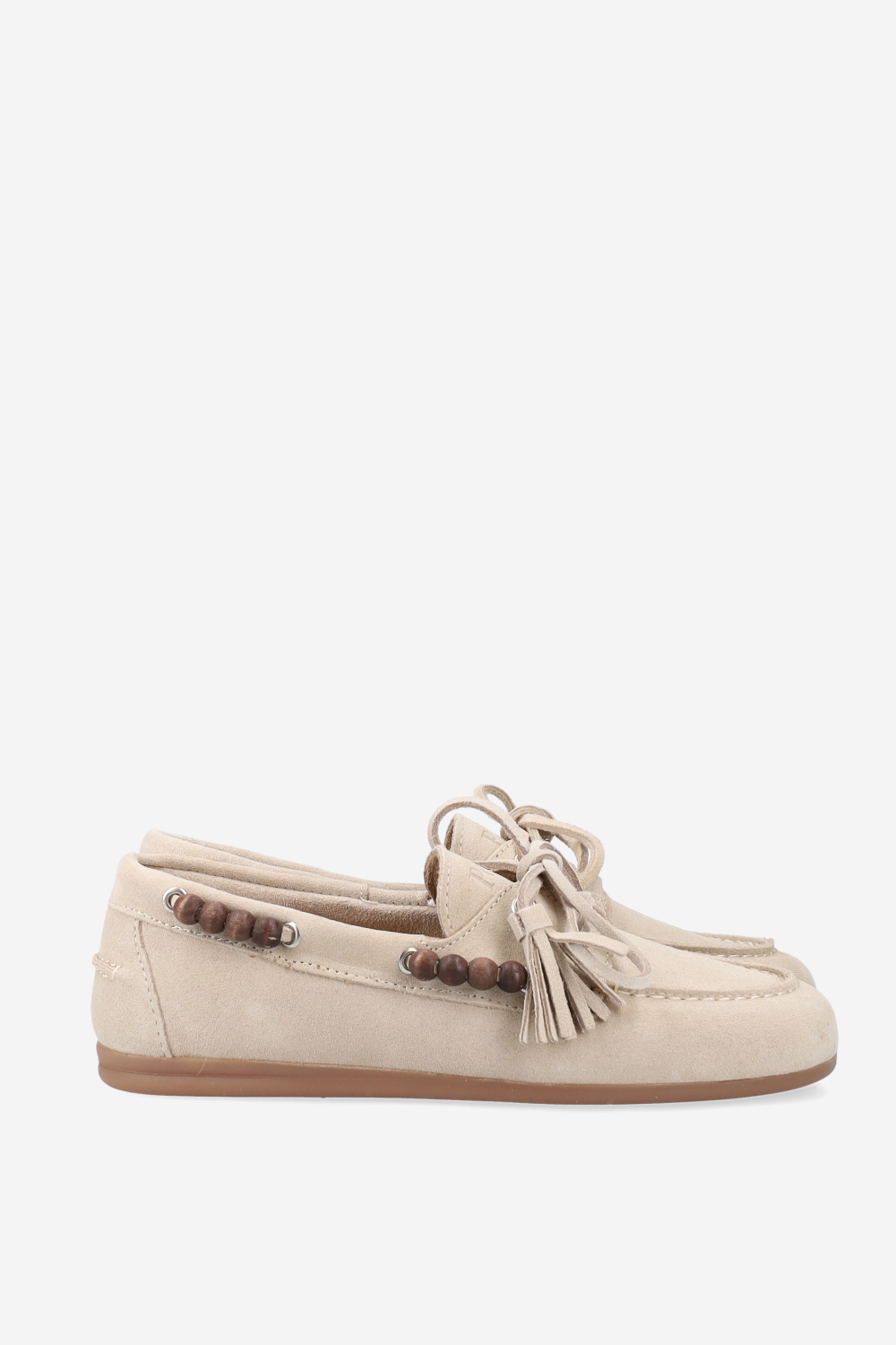 Boat brushed suede beads loafers