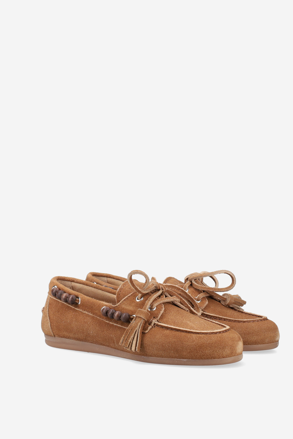 Boat brushed suede beads loafers