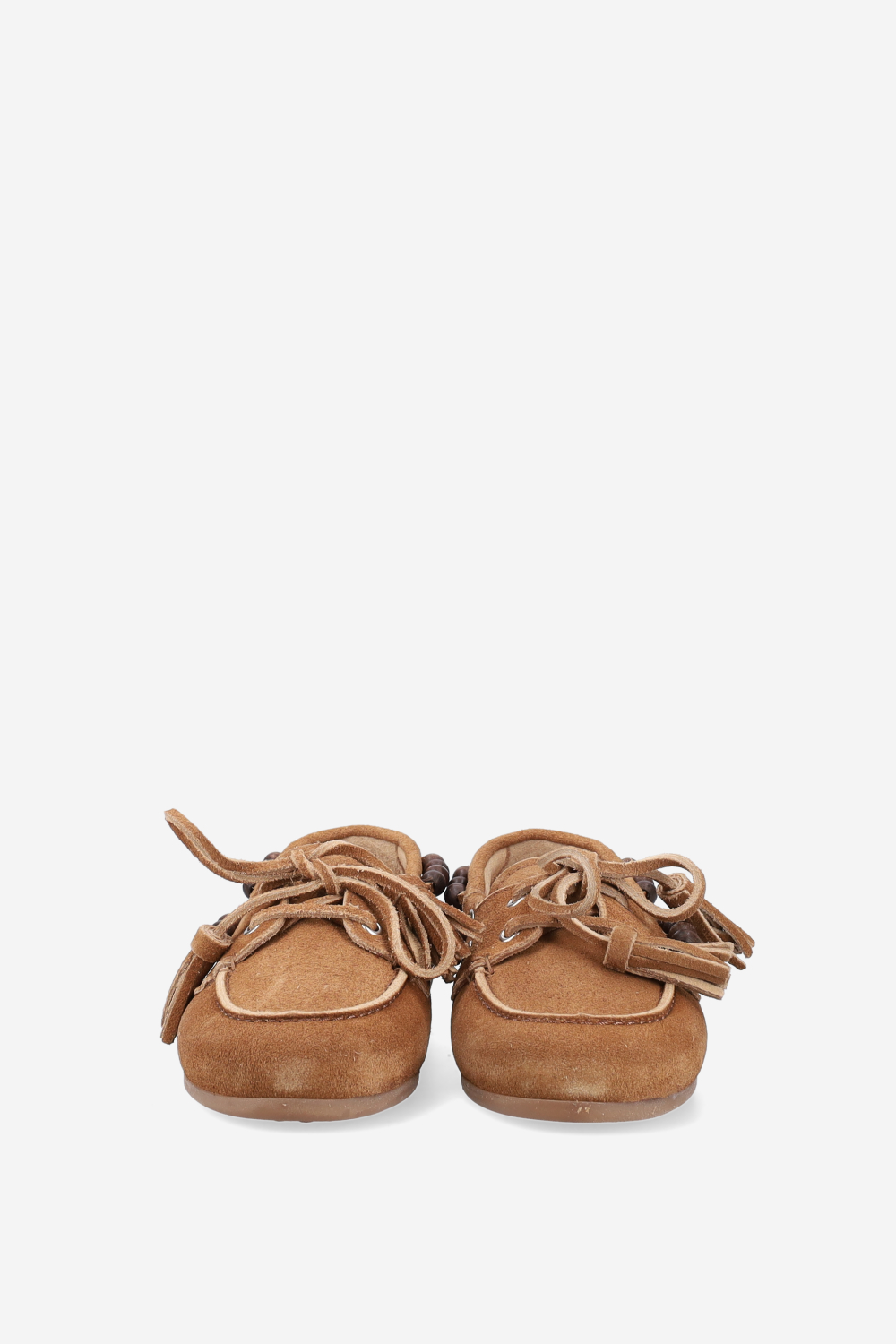 Boat brushed suede beads loafers