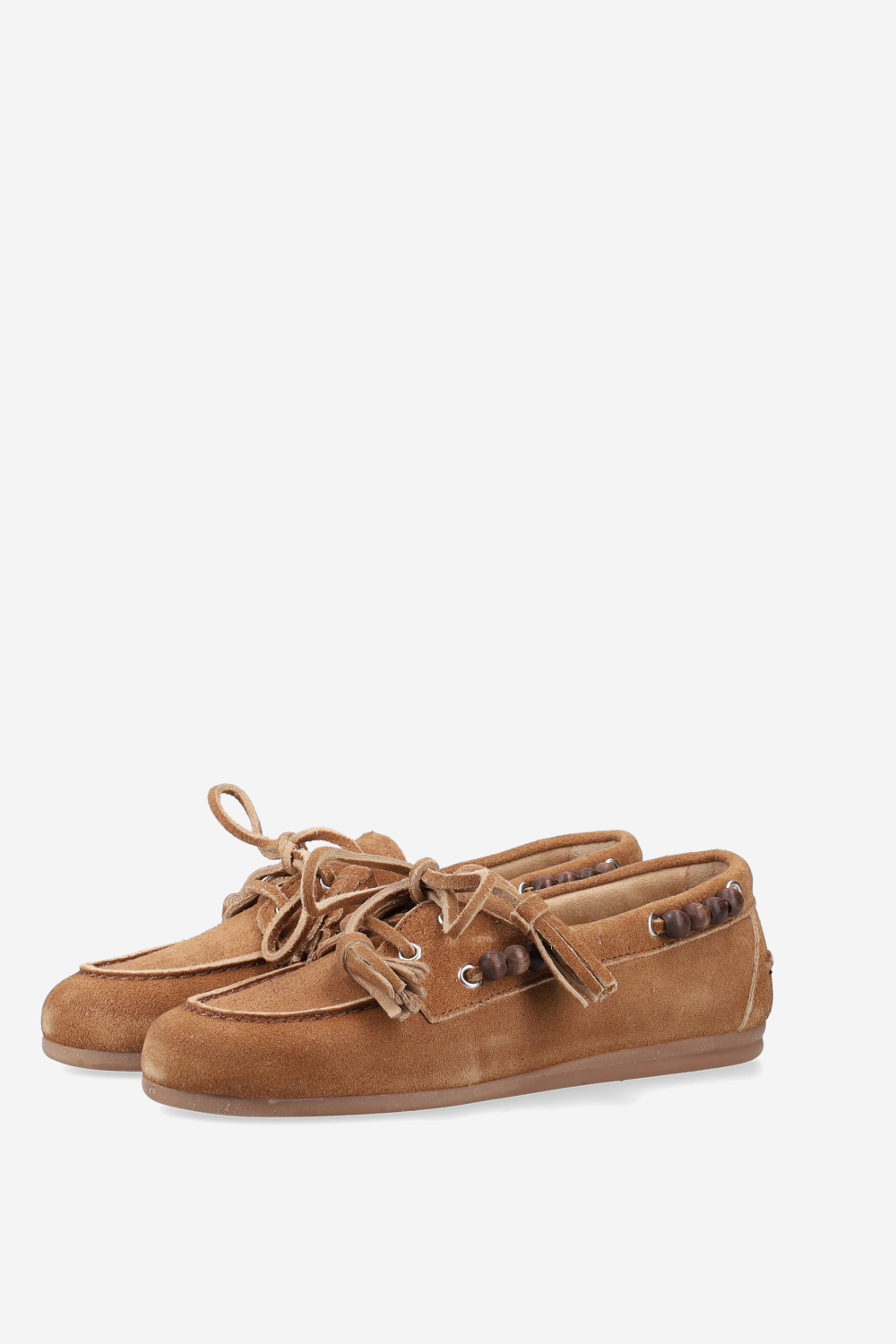 Boat brushed suede beads loafers