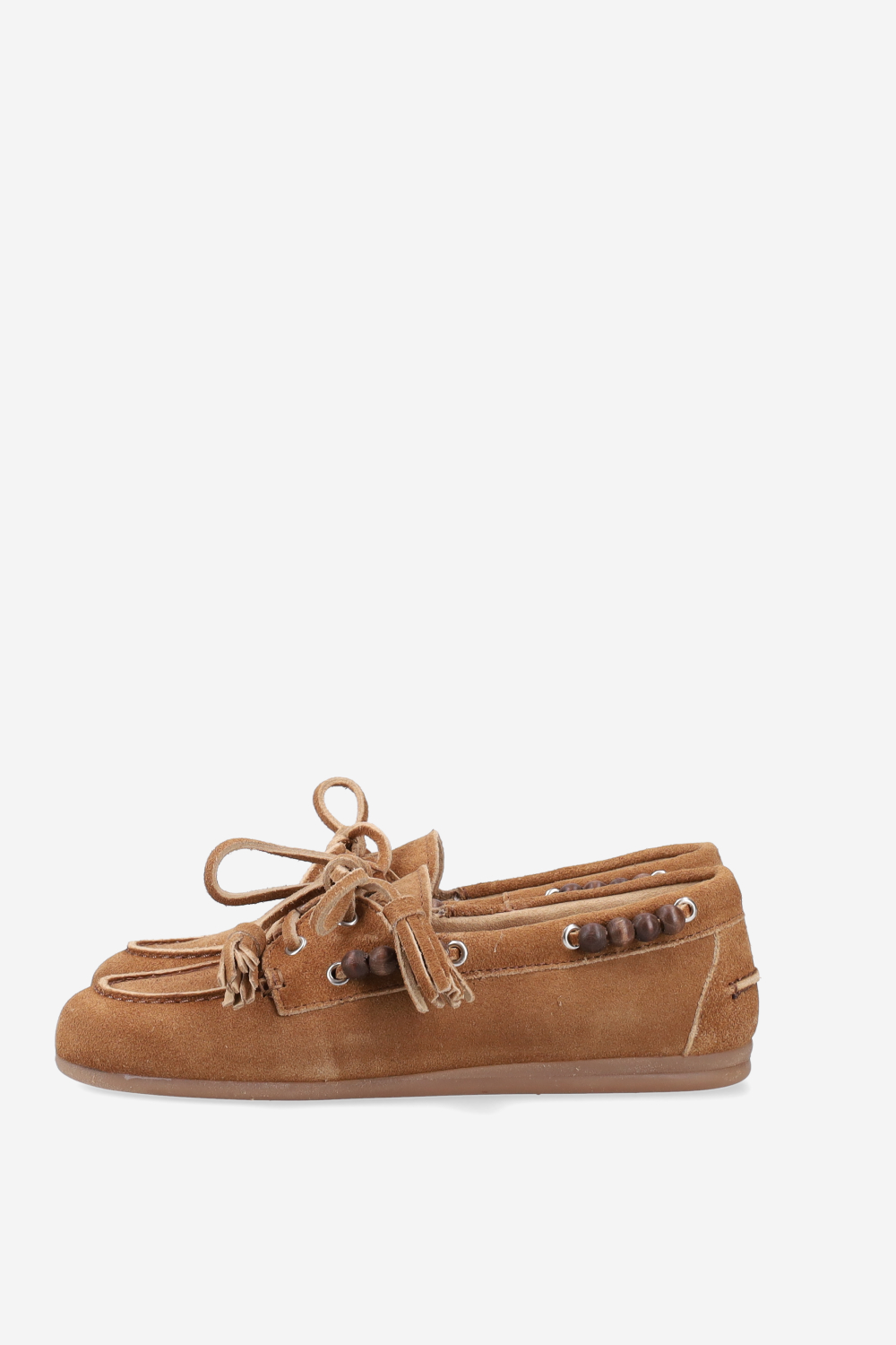 Boat brushed suede beads loafers