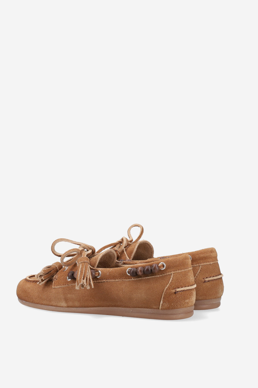 Boat brushed suede beads loafers