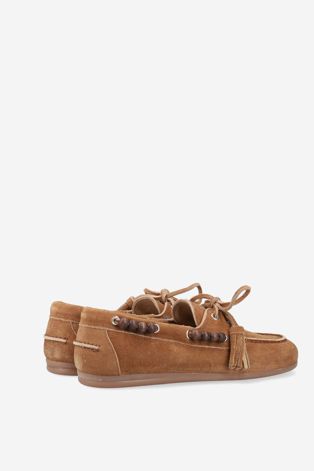 Boat brushed suede beads loafers