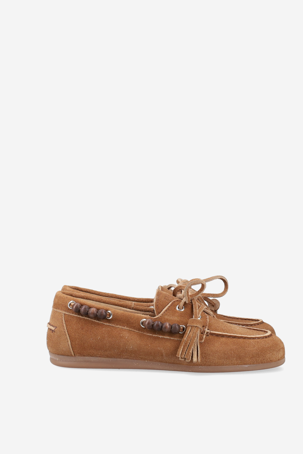 Boat brushed suede beads loafers