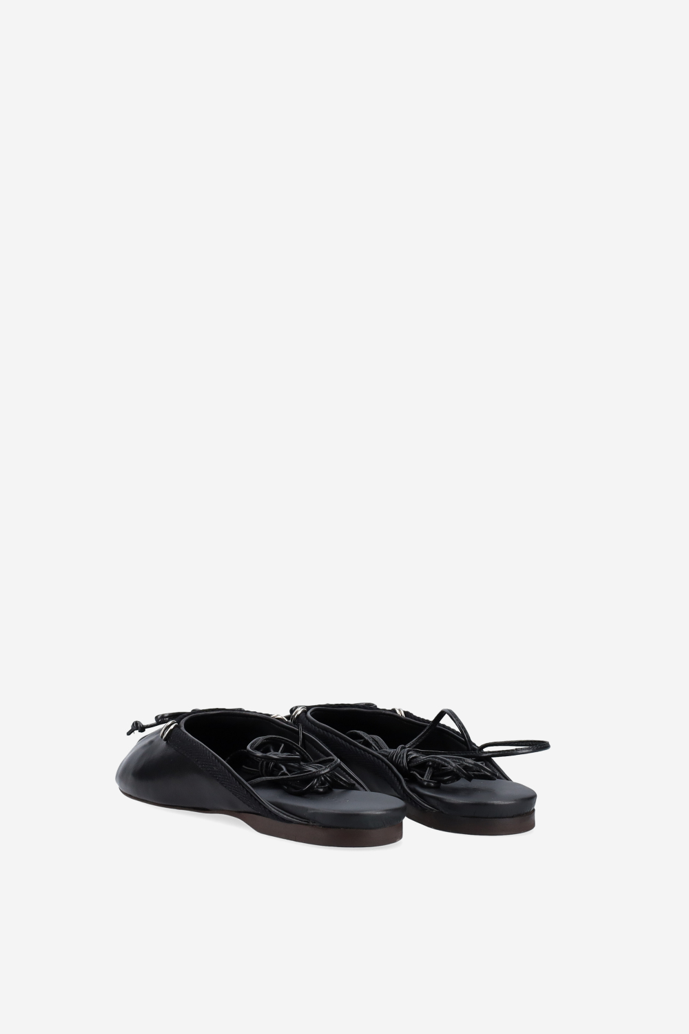 Vita leather lace-up ballerina mules