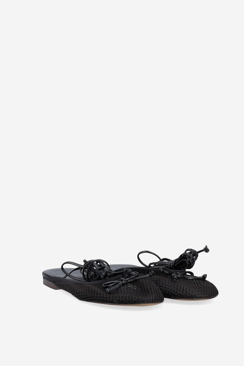 Vita mesh lace-up ballerina mules
