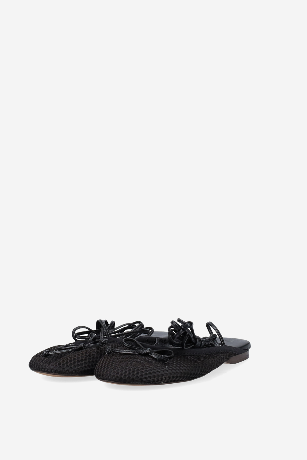 Vita mesh lace-up ballerina mules