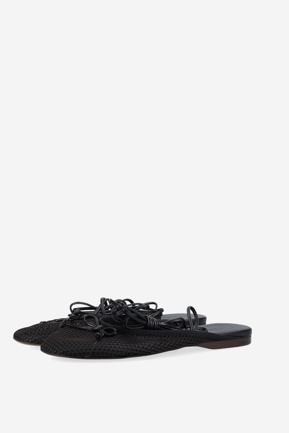 Vita mesh lace-up ballerina mules