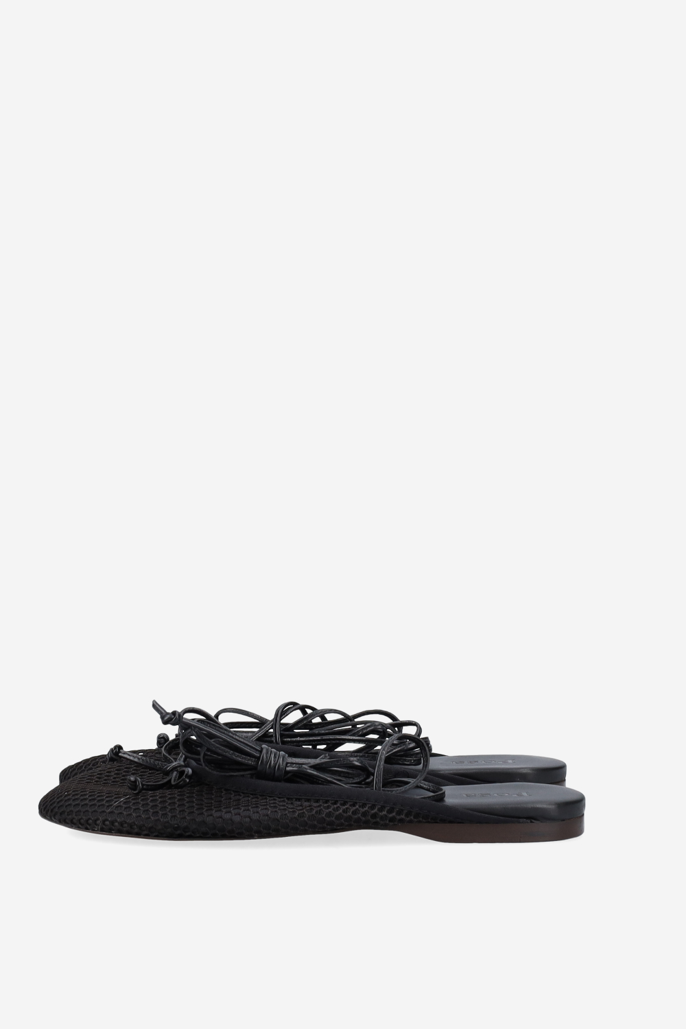 Vita mesh lace-up ballerina mules