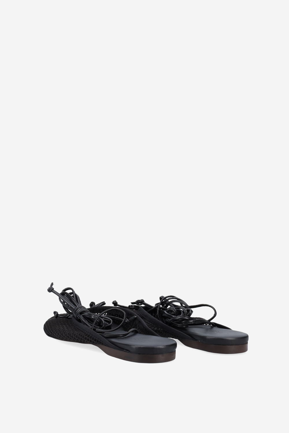 Vita mesh lace-up ballerina mules