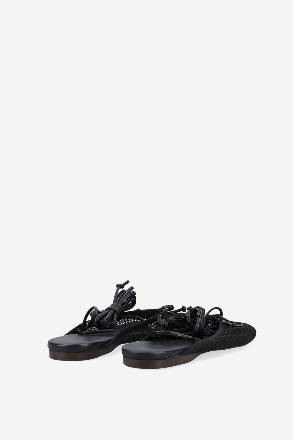 Vita mesh lace-up ballerina mules