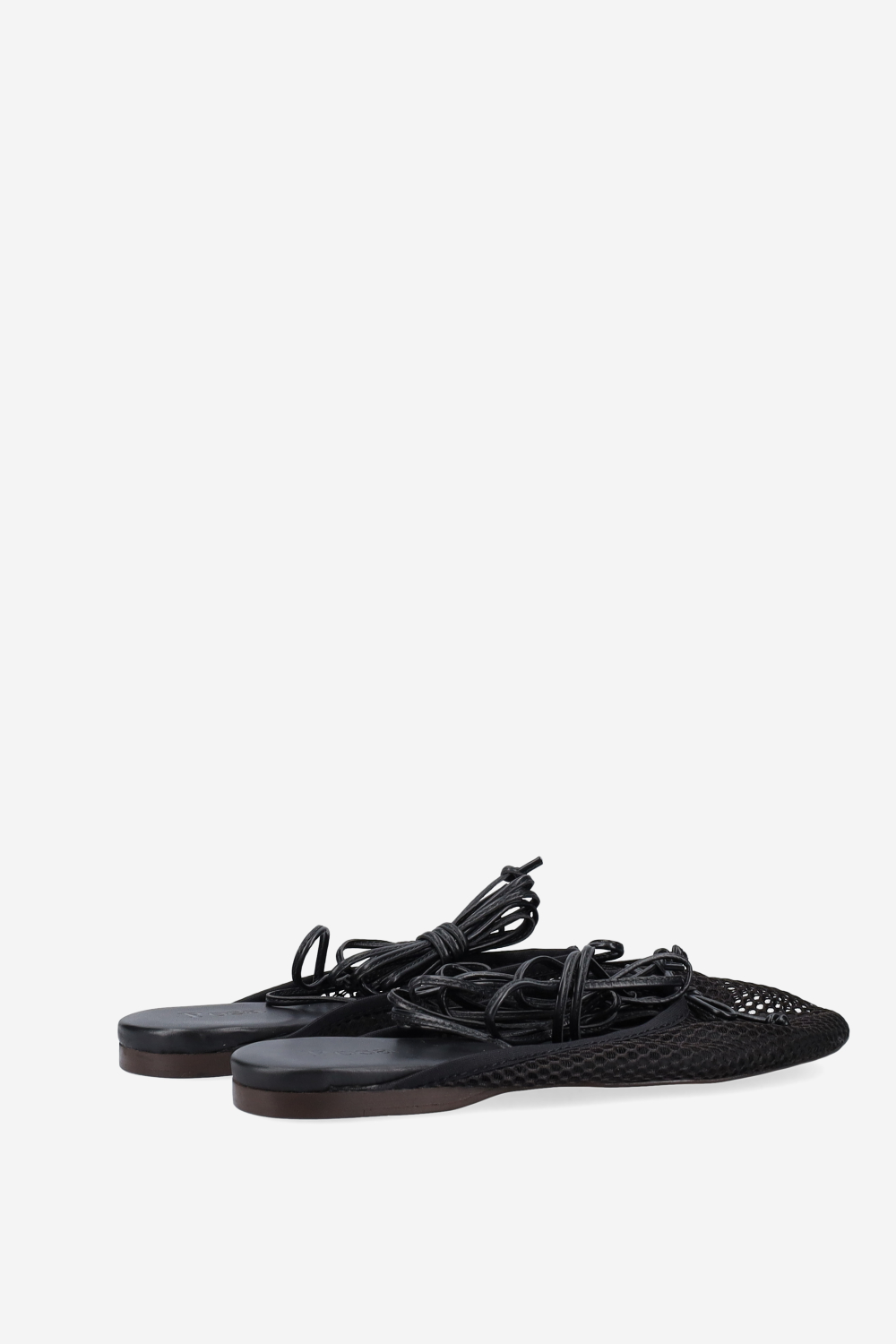 Vita mesh lace-up ballerina mules