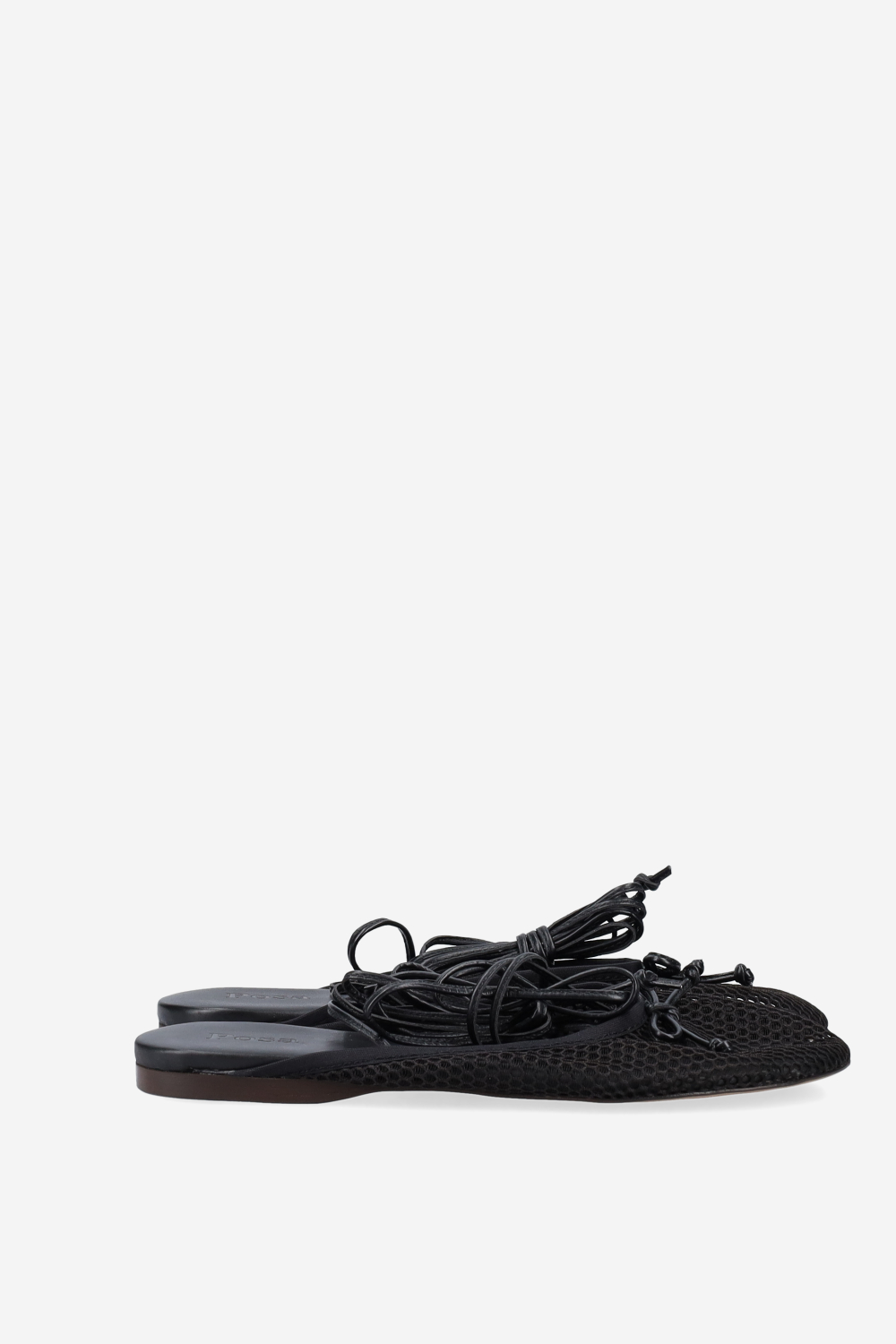 Vita mesh lace-up ballerina mules