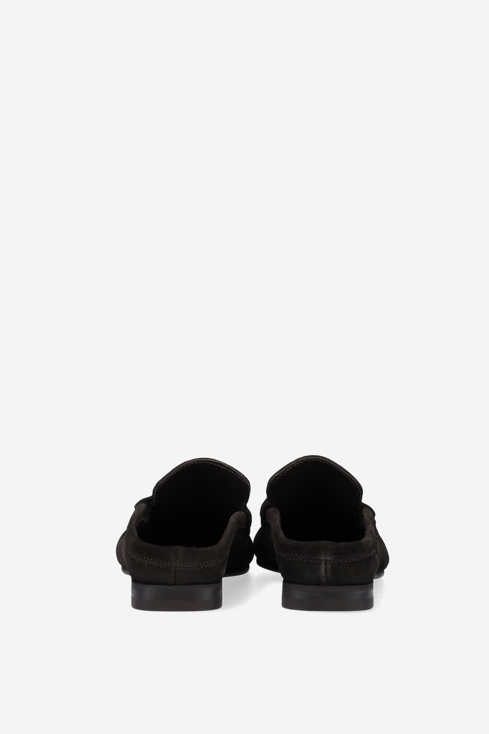 Penny wrinkle suede mule loafers
