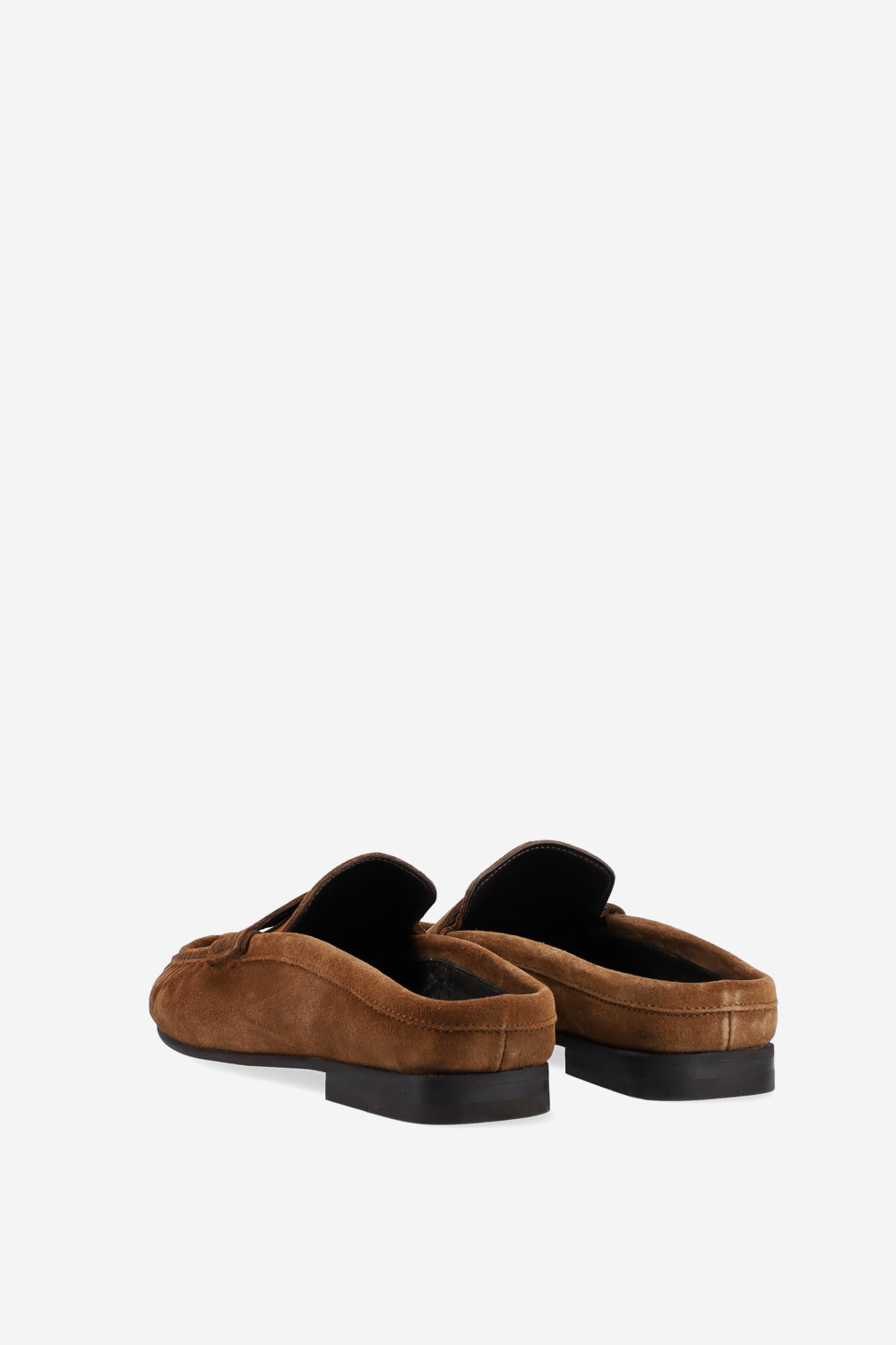 Penny wrinkle suede mule loafers