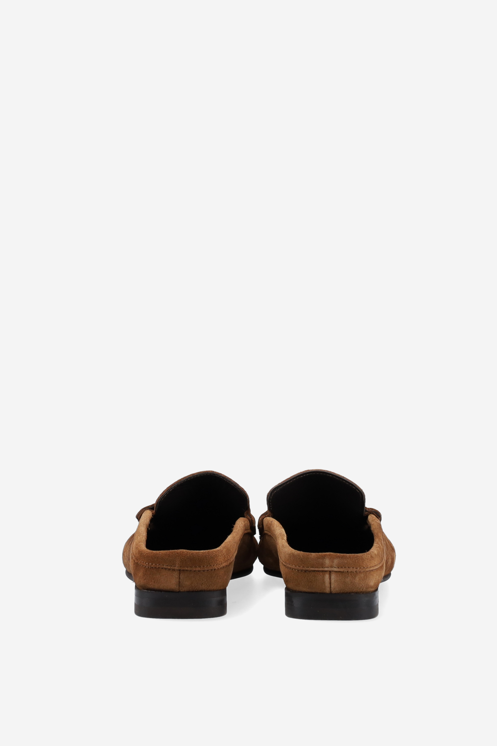 Penny wrinkle suede mule loafers