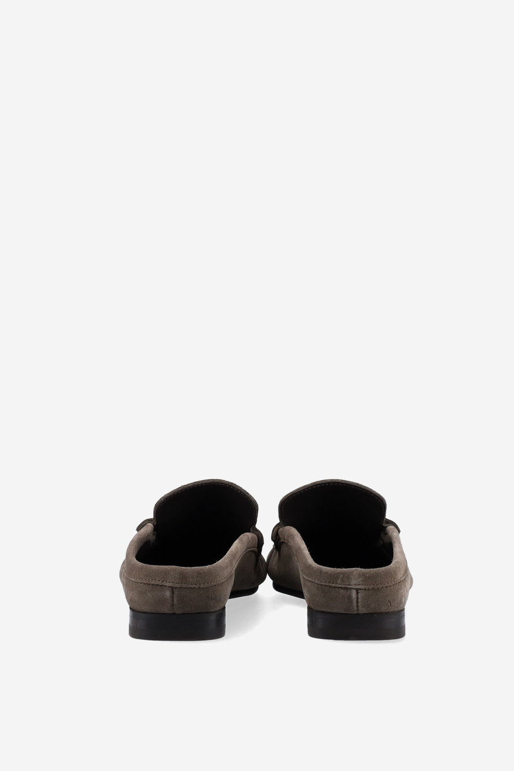 Penny wrinkle suede mule loafers