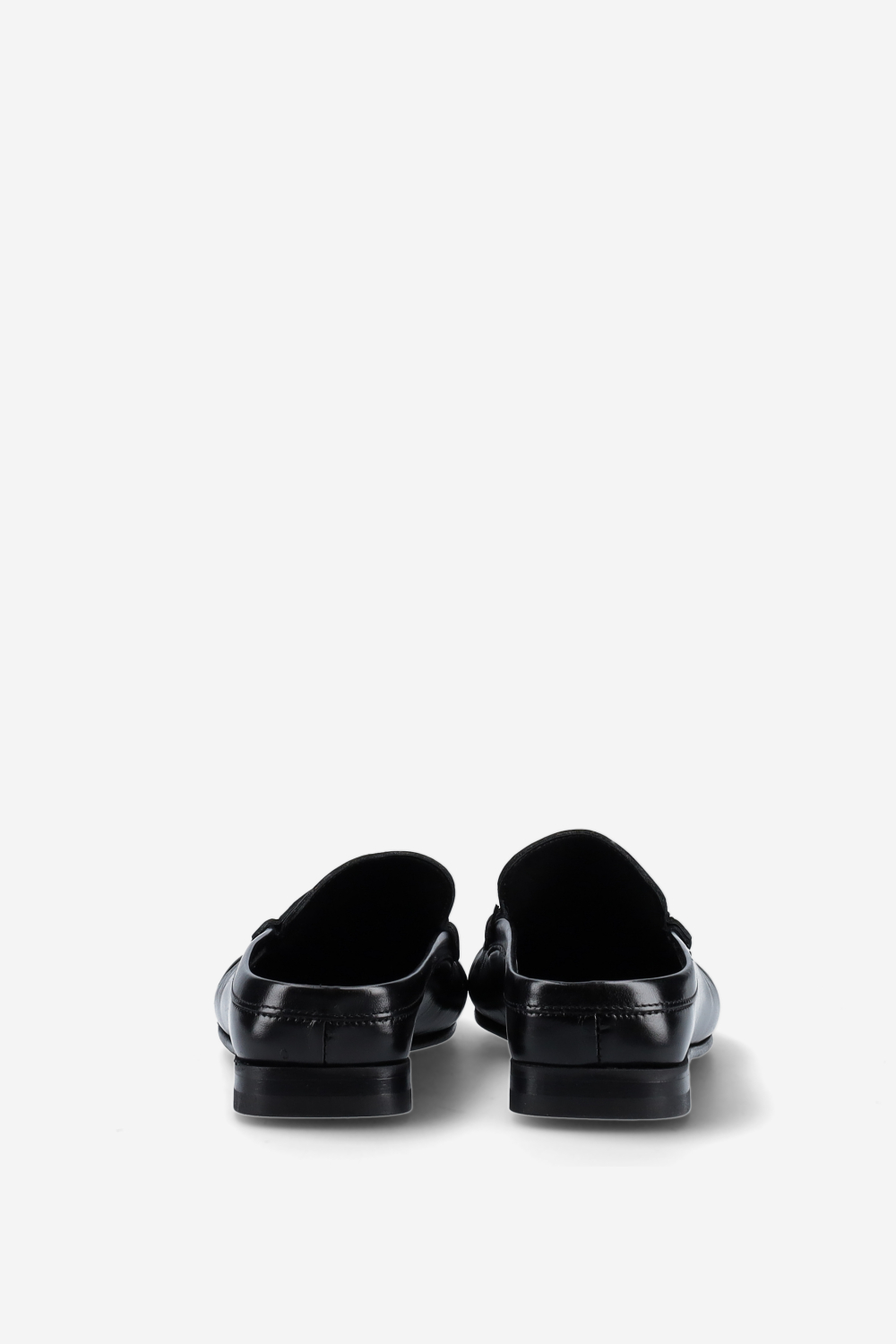 Penny wrinkle leather mule loafers