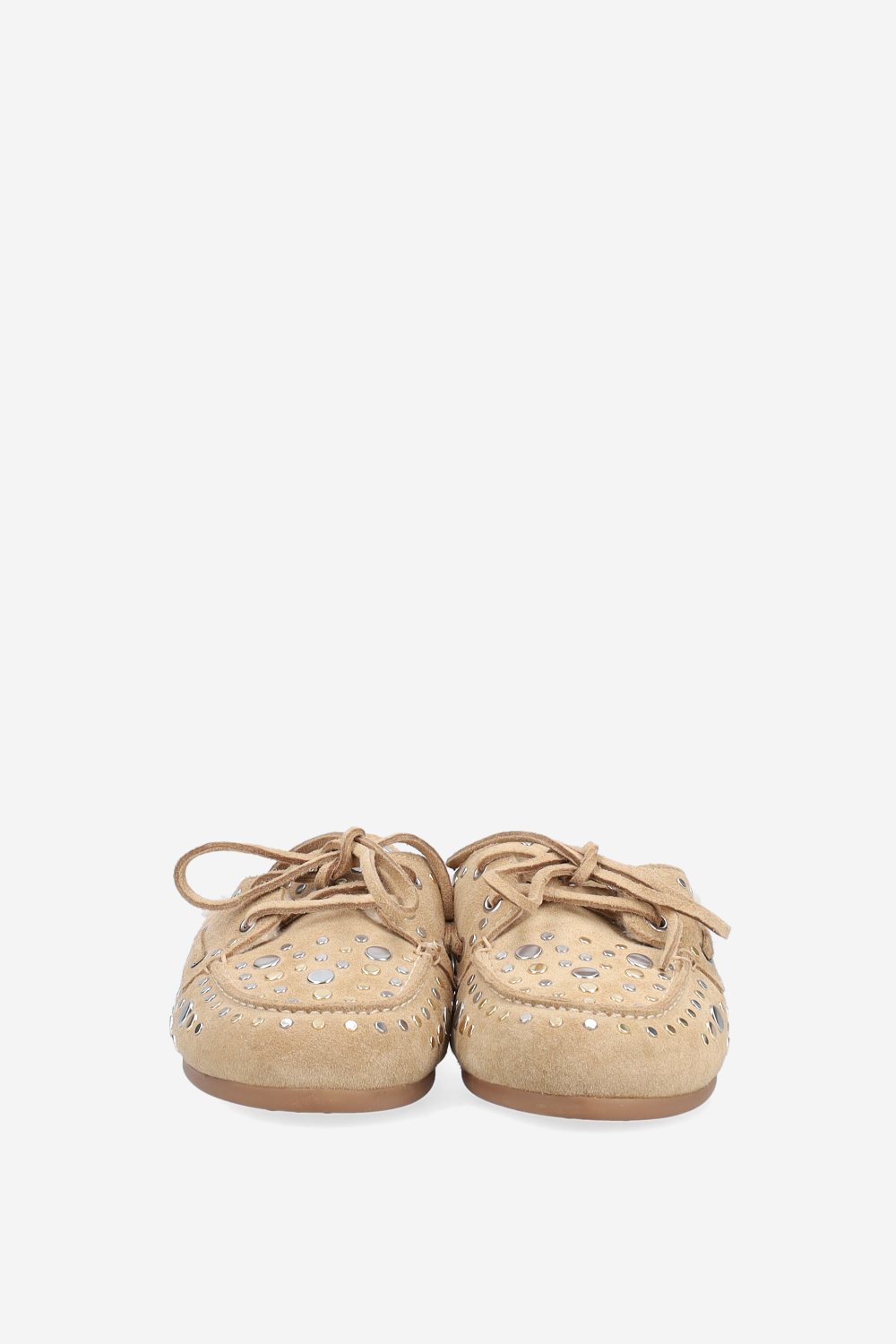 Titanium suede boat loafer mules