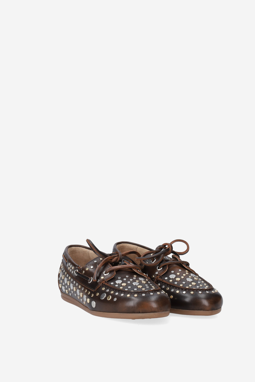 Titanium leather boat loafers