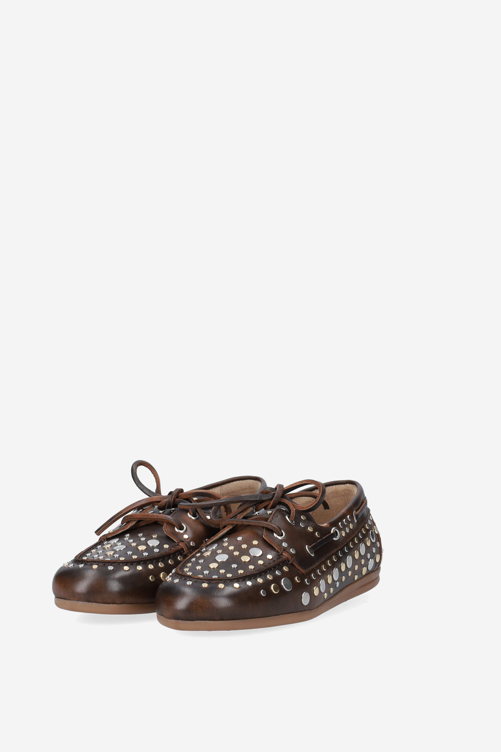 Titanium leather boat loafers