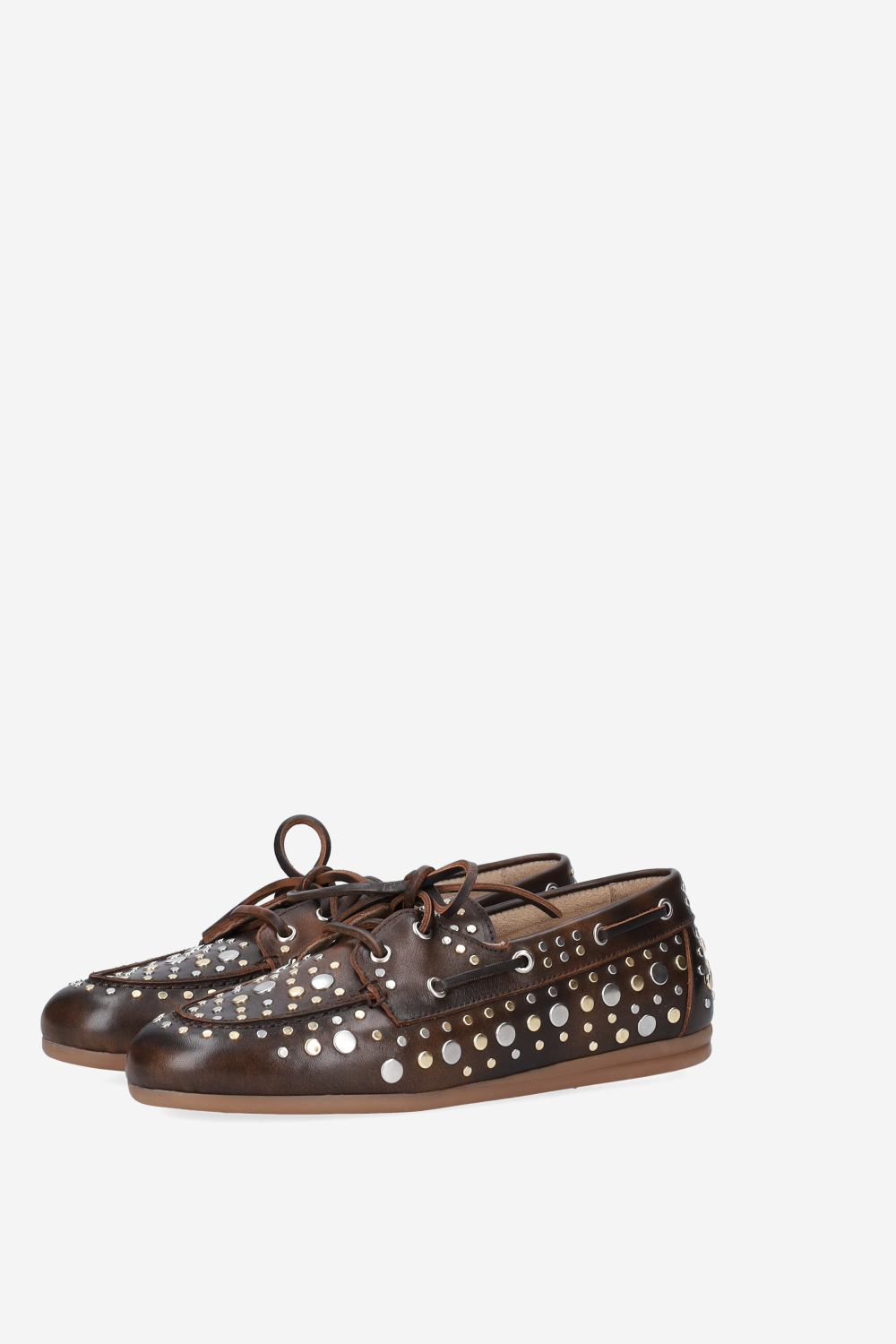 Titanium leather boat loafers