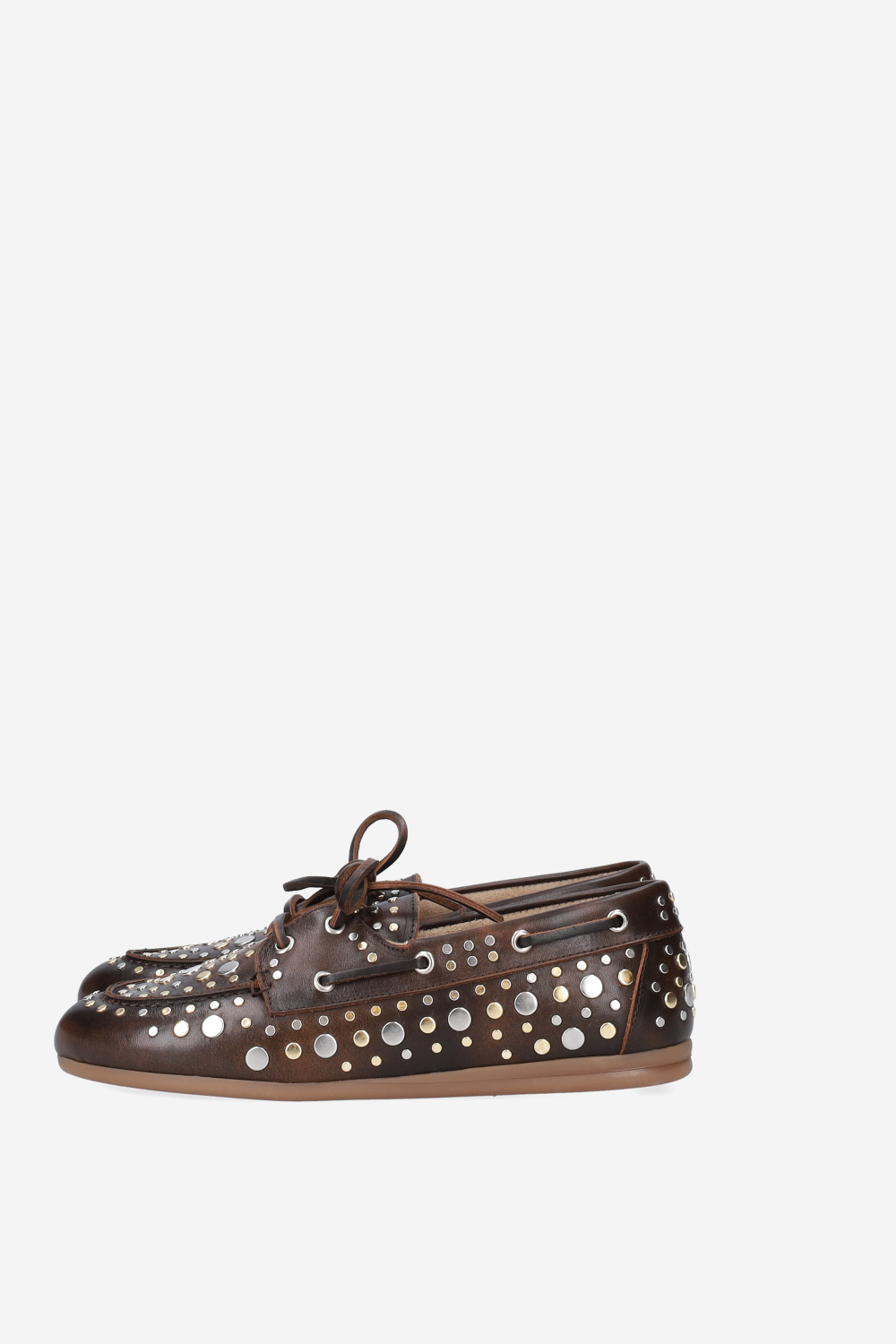 Titanium leather boat loafers