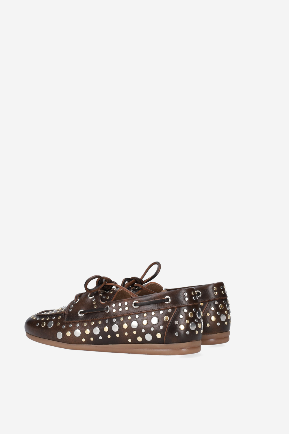 Titanium leather boat loafers