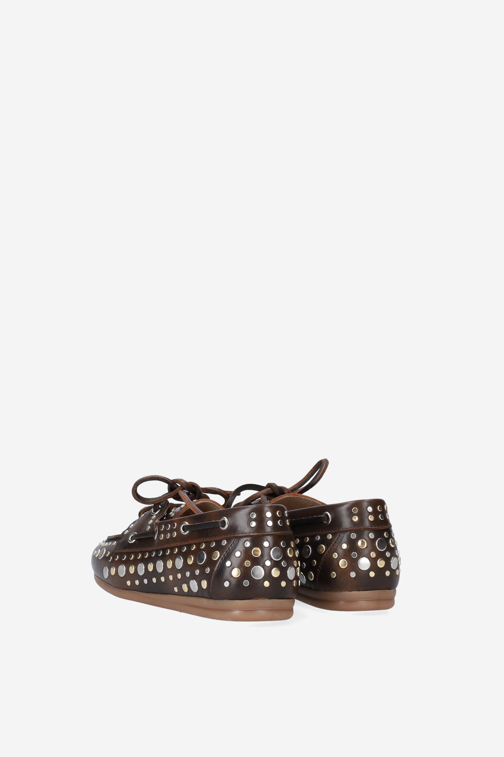 Titanium leather boat loafers