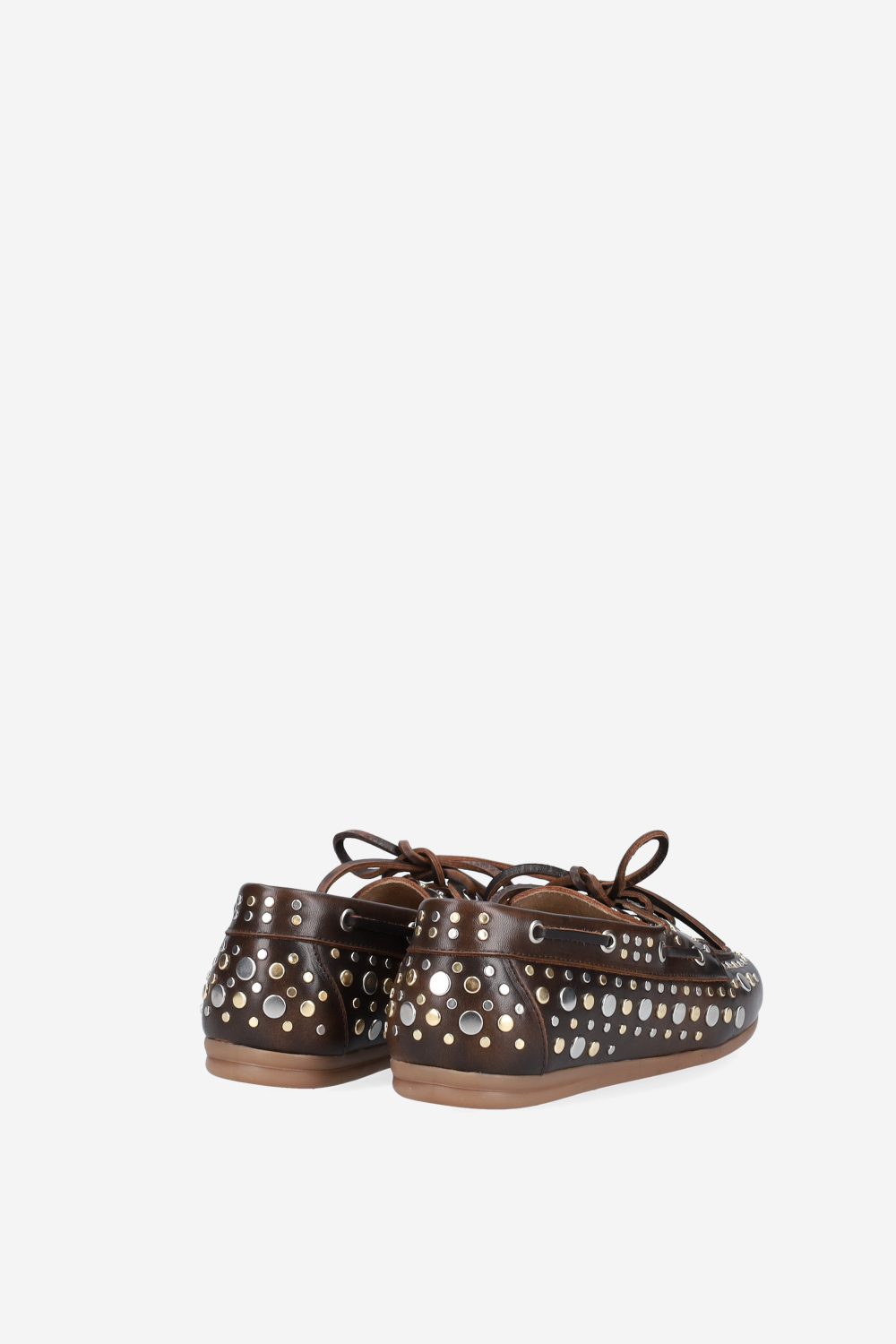 Titanium leather boat loafers
