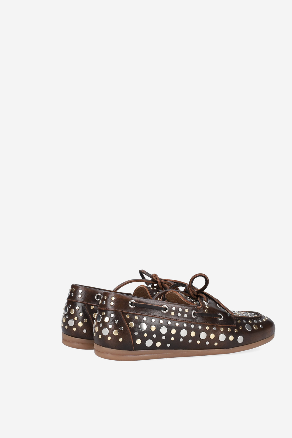 Titanium leather boat loafers