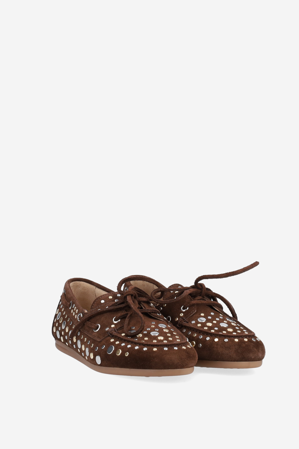 Titanium suede boat loafers